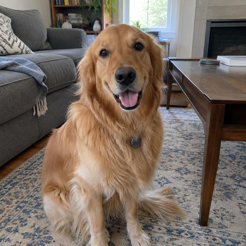 Original photo of the golden retriever